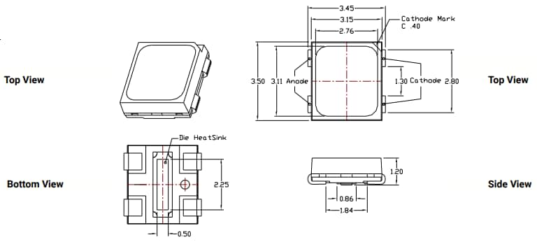 Mechanical Drawing - Cree LED XLamp® ML-B LEDs